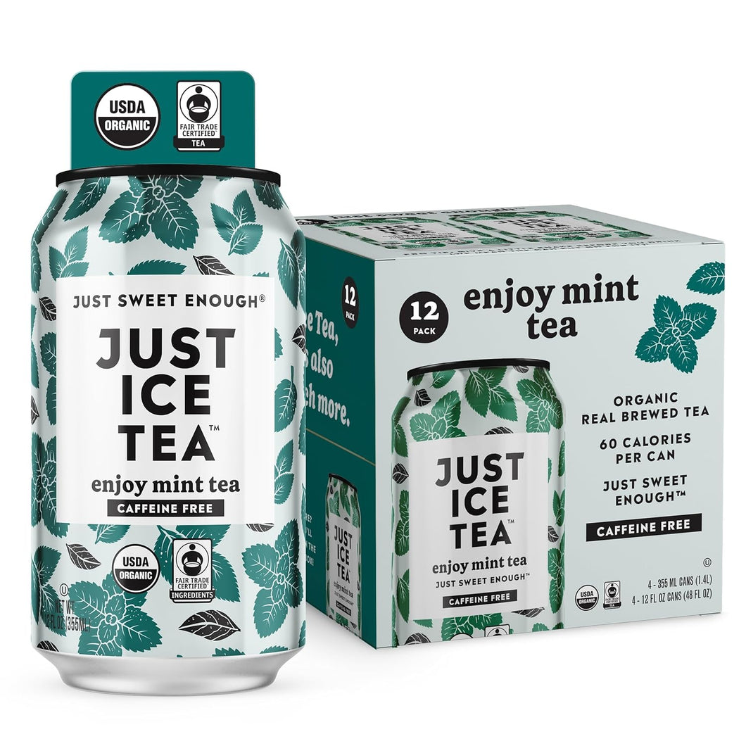 Just Ice Tea, Enjoy Mint Tea, 12oz (Pack of 12)