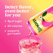 Load image into Gallery viewer, Bloom Pop Prebiotic Soda, Raspberry Lemonade, 12oz (Pack of 12)

