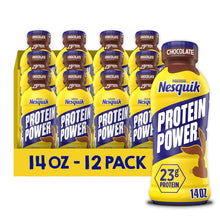 Load image into Gallery viewer, Nestle Nesquik Protein Power Milk, Chocolate, 14oz (Pack of 12)
