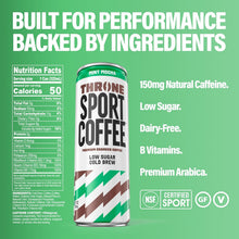 Load image into Gallery viewer, Throne Sport Cold Brew Coffee, Mint Mocha, 11oz (Pack of 12)
