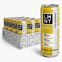 LMNT Sparkling Electrolyte Drink, Lemonade Salt, 12oz (Pack of 12)