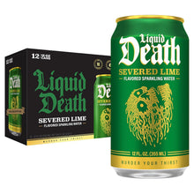 Load image into Gallery viewer, Liquid Death Sparkling Water, Severed Lime, 12oz (Pack of 12)
