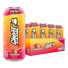 Load image into Gallery viewer, Ghost Energy Drink, Strawbango, 16oz (Pack of 12)
