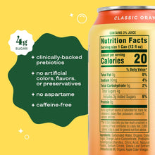 Load image into Gallery viewer, Bloom Pop Prebiotic Soda, Classic Orange, 12oz (Pack of 12)
