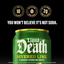 Load image into Gallery viewer, Liquid Death Sparkling Water, Severed Lime, 12oz (Pack of 12)
