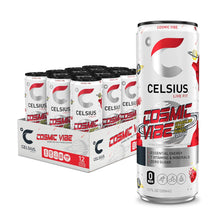 Load image into Gallery viewer, CELSIUS Sparkling Energy Drink, Cosmic Vibe Fruit Punch, 12oz Slim Can (Pack of 12)
