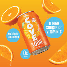 Load image into Gallery viewer, Cove Soda Probiotic Soft Drink, Orange, 12oz (Pack of 12)
