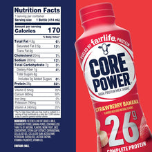 Load image into Gallery viewer, Core Power 26g Protein Shake, Strawberry Banana, 14oz (Pack of 12)
