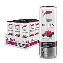 Load image into Gallery viewer, CELSIUS Sparkling Energy Drink, Wild Berry, 12oz (Pack of 12)
