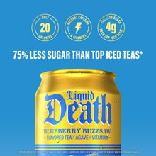 Load image into Gallery viewer, Liquid Death Iced Tea, Blueberry Buzzsaw, 12oz (Pack of 12)

