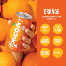 Load image into Gallery viewer, Cove Soda Probiotic Soft Drink, Orange, 12oz (Pack of 12)
