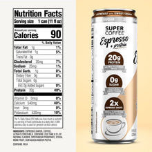 Load image into Gallery viewer, Super Coffee Espresso, Espresso with Sweet Cream, 11oz (Pack of 12)
