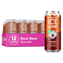 Load image into Gallery viewer, Sparkling ICE Sparkling Water with Caffeine, Root Beer, 16oz Cans (Pack Of 12)

