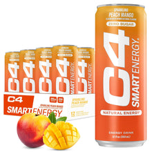 Load image into Gallery viewer, Cellucor C4 Smart Energy Drink, Peach Mango, 12oz (Pack of 12)

