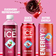 Load image into Gallery viewer, Sparkling ICE Sparkling Water with Caffeine, Cherry Vanilla, 16oz Cans (Pack Of 12)
