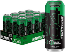 Load image into Gallery viewer, C4 Ultimate Sugar-Free Energy Drink, Electric Sour Apple, 16oz (Pack of 12)
