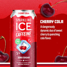 Load image into Gallery viewer, Sparkling ICE Sparkling Water with Caffeine, Cherry Cola, 16oz Cans (Pack Of 12)
