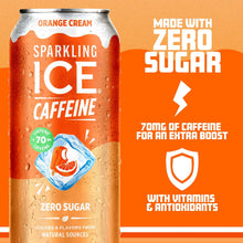 Load image into Gallery viewer, Sparkling ICE Sparkling Water with Caffeine, Orange Cream, 16oz Cans (Pack Of 12)
