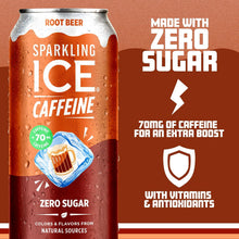 Load image into Gallery viewer, Sparkling ICE Sparkling Water with Caffeine, Root Beer, 16oz Cans (Pack Of 12)

