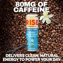 Load image into Gallery viewer, RISE Brewing Co. Nitro Cold Brew Coffee, Oat Milk Vanilla, 7 fl. oz. Cans (Pack of 12)
