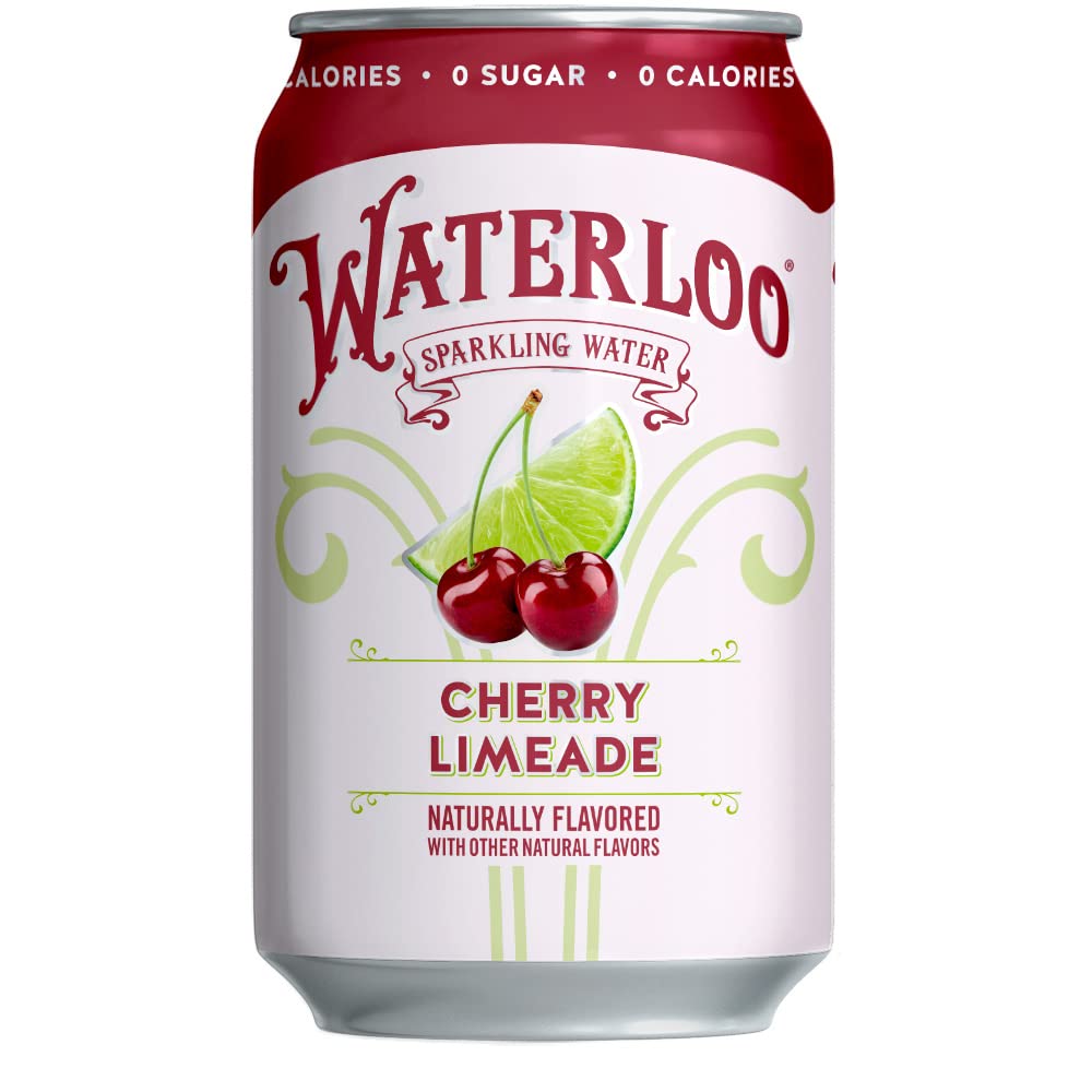 Waterloo Sparkling Water, Cherry Limeade, 12oz (Pack of 12)
