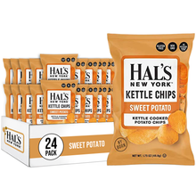 Load image into Gallery viewer, Hal&#39;s New York Kettle Cooked Potato Chips, Sweet Potato, 1.75oz (Pack of 24)

