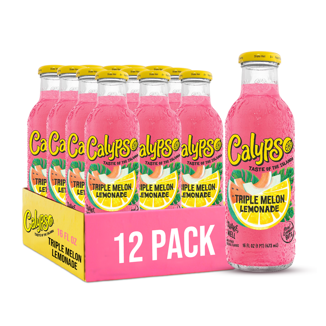 Calypso Lemonade, Triple Melon, 16oz (Pack of 12)