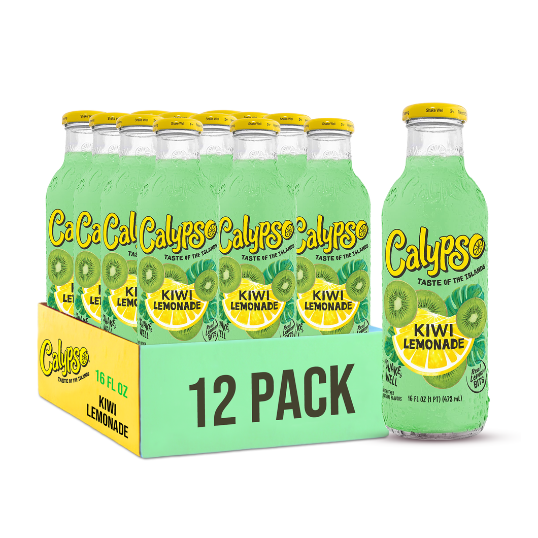 Calypso Lemonade, Kiwi Lemonade, 16oz (Pack of 12)