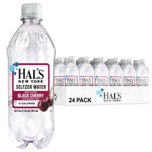 Load image into Gallery viewer, Hal&#39;s New York Seltzer Water 20oz, Black Cherry (Pack of 24)
