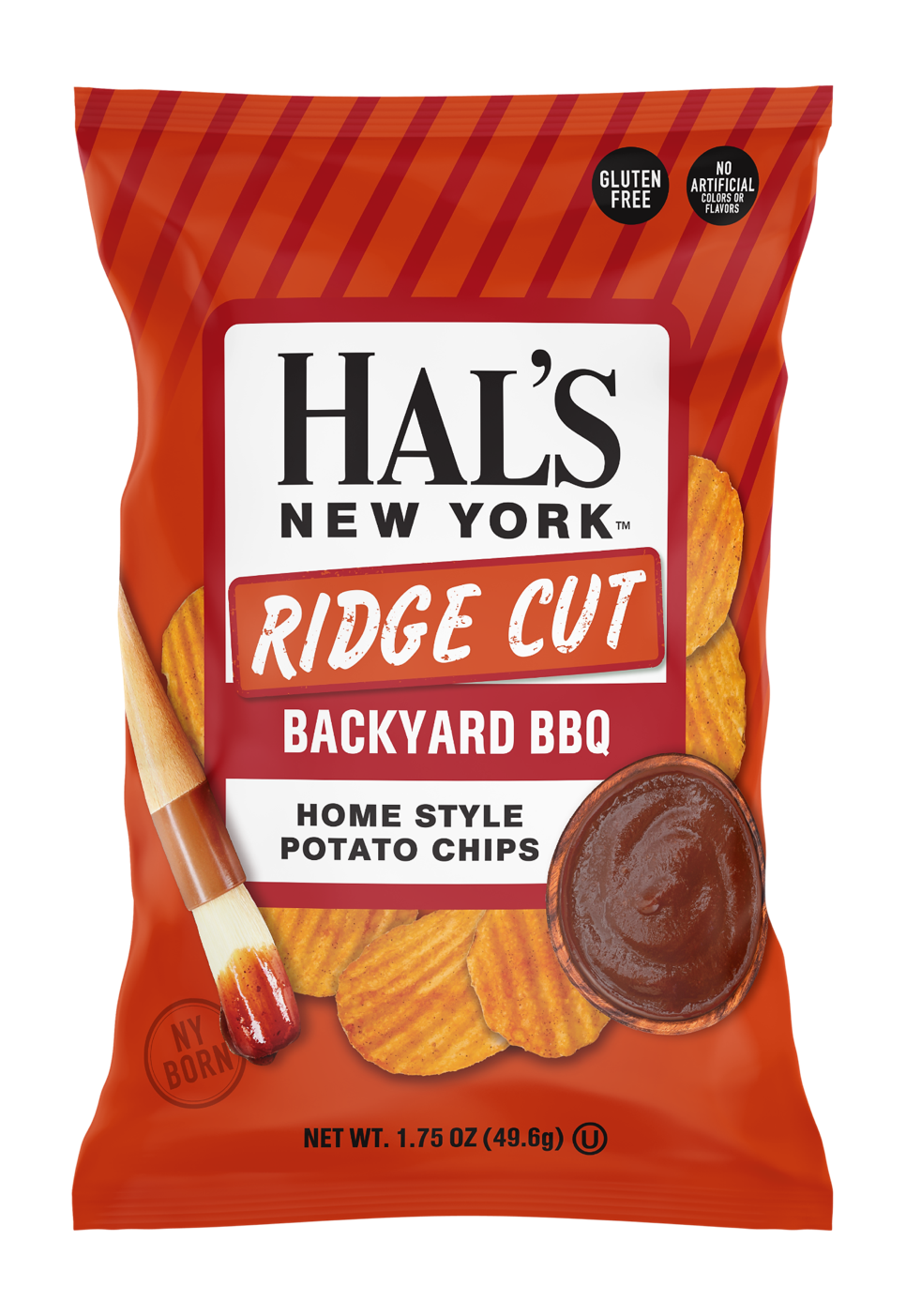 Hal's New York Ridge Cut Potato Chips, Backyard BBQ, 1.75oz