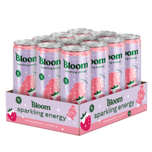 Load image into Gallery viewer, Bloom Sparkling Energy Drink, Strawberry Shortie, 12oz (Pack of 12)
