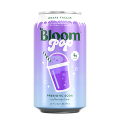 Bloom Pop Prebiotic Soda, Grape Freeze, 12oz (Pack of 12)
