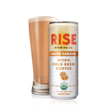 Load image into Gallery viewer, RISE Brewing Co. Nitro Cold Brew Coffee, Salted Caramel, 7 fl. oz. Cans (Pack of 12)
