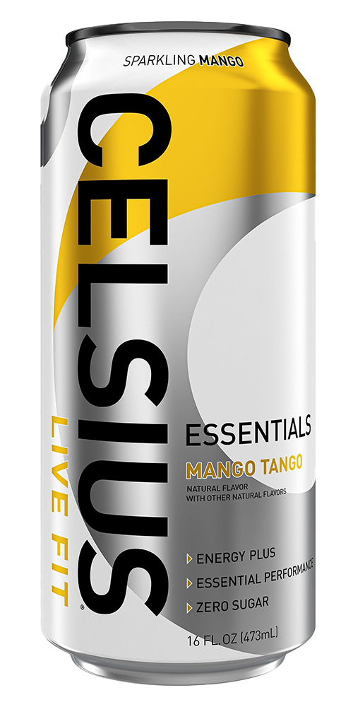 CELSIUS ESSENTIALS Sparkling Energy Drink, Mango Tango, 16oz (Pack of 12)