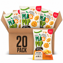 Load image into Gallery viewer, PeaKaPop Veggie Popped Chips, White Cheddar, 1oz (Pack of 20)
