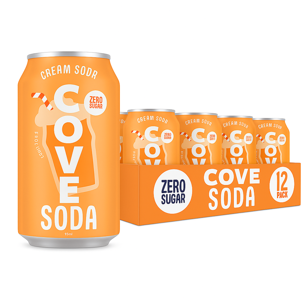 Cove Soda Probiotic Soft Drink, Cream Soda, 12oz (Pack of 12)
