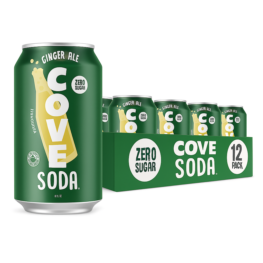 Cove Soda Probiotic Soft Drink, Ginger Ale, 12oz (Pack of 12)