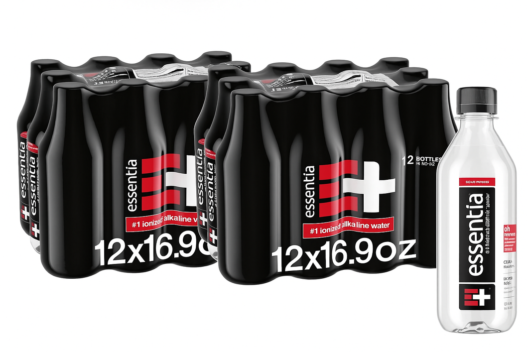 Essentia Ionized Alkaline 9.5 pH Bottled Water, 16.9oz (Pack of 24)
