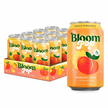 Load image into Gallery viewer, Bloom Pop Prebiotic Soda, Peach Pinapple, 12oz (Pack of 12)
