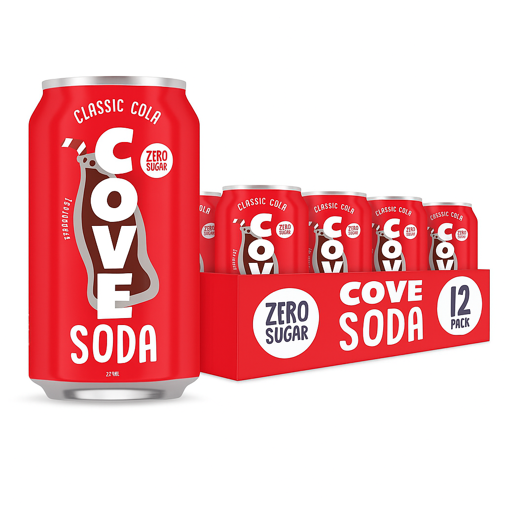 Cove Soda Probiotic Soft Drink, Classic Cola, 12oz (Pack of 12)