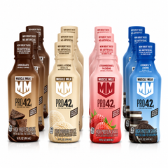 Muscle Milk PRO 42g Protein Shake, 4 Flavor Variety, 14 Fl Oz (Pack of 12)