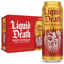 Load image into Gallery viewer, Liquid Death Sparkling Water, Rest In Peach, 19.2oz (Pack of 12)
