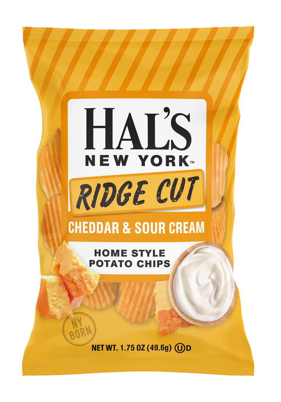 Chip Brand Ridge Hal's New York Ridge Cut Potato Chips, Cheddar & Sour Cream, 1.75oz (P ...