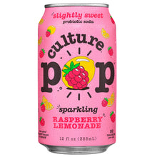 Load image into Gallery viewer, Culture Pop Sparkling Probiotic Soda, Raspberry Lemonade, 12oz (Pack of 12)
