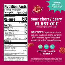Load image into Gallery viewer, Eat the Change Organic Cosmic Carrot Chews, Sour Cherry Berry, 5 - 0.7oz Pouches (Pack of 10)
