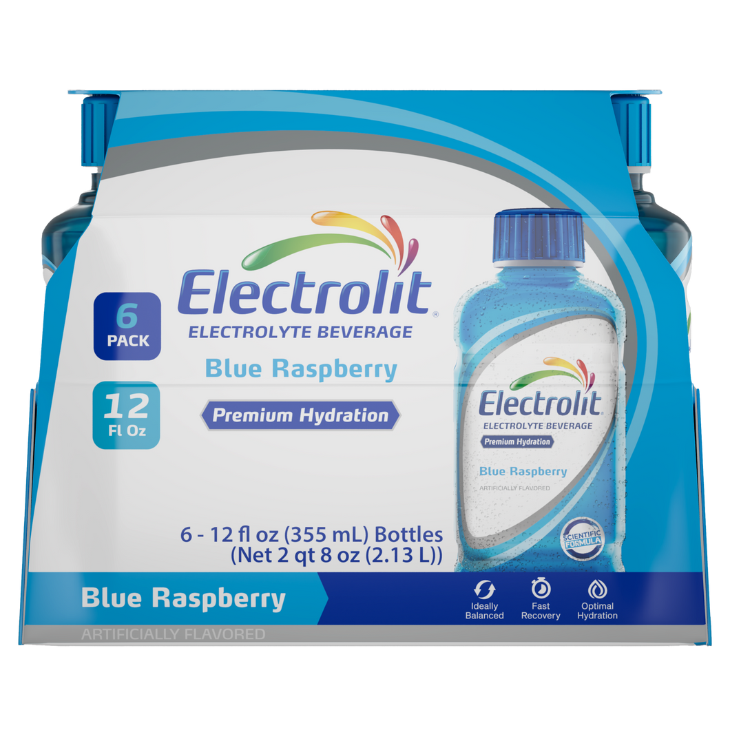 Electrolit Electrolyte Hydration Beverage, Blue Raspberry, 12oz - Multi-Pack