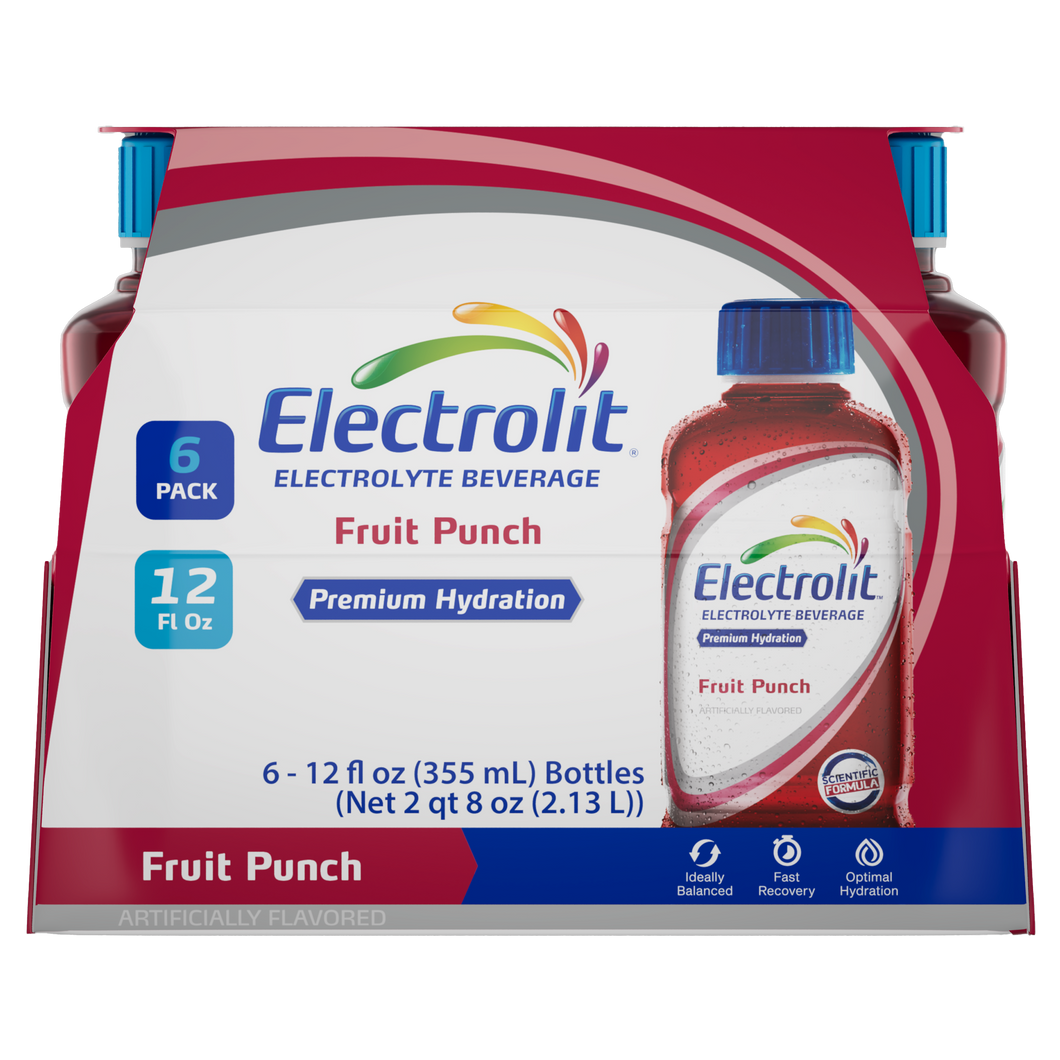 Electrolit Electrolyte Hydration Beverage, Fruit Punch, 12oz - Multi-Pack