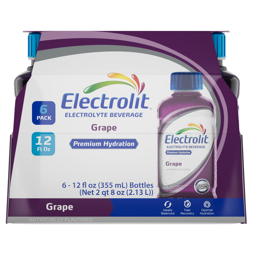 Electrolit Electrolyte Hydration Beverage, Grape, 12oz - Multi-Pack