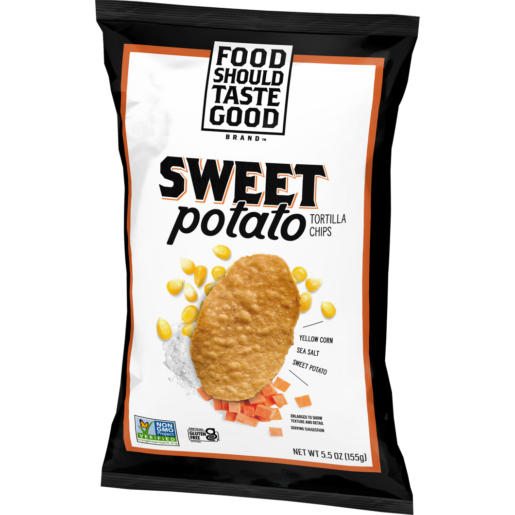 Food Should Taste Good Tortilla Chips, Sweet Potato, 5.5oz (Pack of 12)