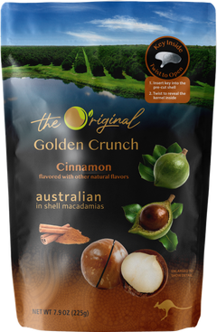 Golden Crunch Australian Macadamia Nuts, Cinnamon, 7.9oz - Multi-Pack
